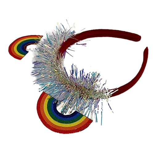 Veemoon Regenbogen Haarreif für Frauen Verstellbares Lgbt Stirnband für Pride Events Festival Accessoires Weiches Plüschmaterial für Kostümpartys und Outdoor Sport von Veemoon