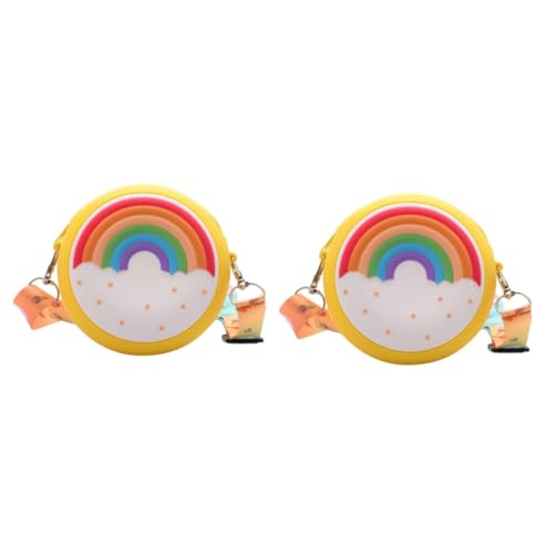 Veemoon Regenbogen Silikon Geldbörse Umhängetasche Für – Mini Schultertasche - Dekorative Münztasche - Praktische Satchel Für Kleine Accessoires Und Geld Farbenfrohes Design Ideal Für von Veemoon