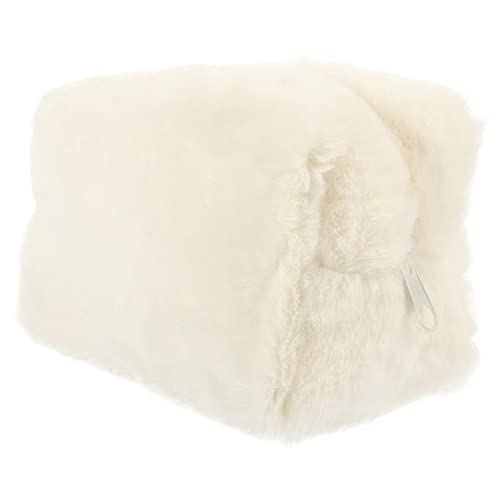 Veemoon Reise Kosmetiktasche Aus Plüsch Multifunktionale Toilettenartikel Tasche Für Damen Geräumiger Make-up Beutel Für Lippenstift Gesichtspflege Handliches Reiseaccessoire in Weiß von Veemoon