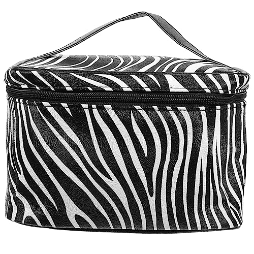 Veemoon Reise Make Up Tasche mit Zebra Muster Großer Kosmetik Organizer für Damen Tragbare Toilettenbeutel mit Viel Stauraum Stylische Kulturtasche für Reisen und Zuhause Robustes von Veemoon