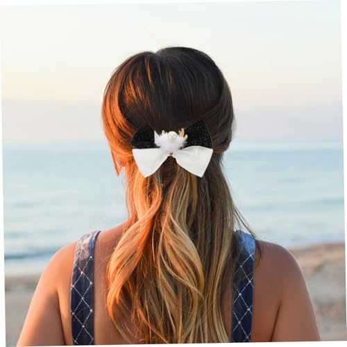 Veemoon Rentier Haarspange Weihnachten Haarschleife Damen Schleifenclip Festlicher Haarschmuck Party Zubehör von Veemoon