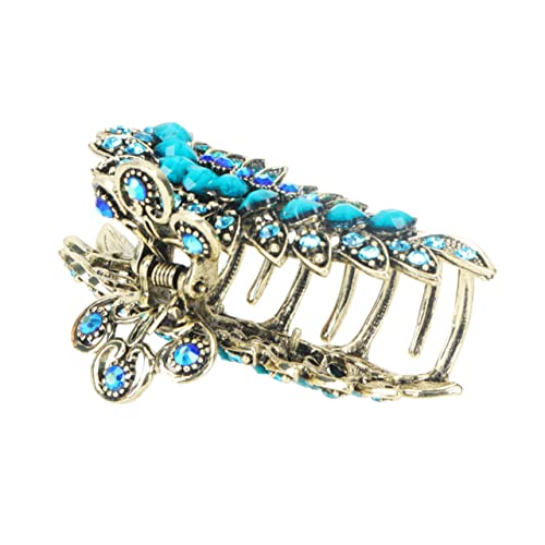 Veemoon Retro Haarklammer mit Strass Stilvolle Haarklammern für Blau für Damen Langlebiges Haarschmuck Zubehör für Verschiedene Anlässe von Veemoon