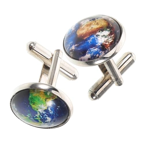 Veemoon Manschettenknöpfe Für Herren Mit Weltkartendesign Runde Hemdärmelknöpfe Für Smoking Und Business-anzüge Vintage-retro-accessoire von Veemoon
