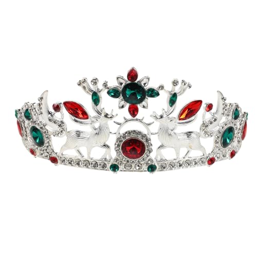 Veemoon Rhinestone Brautkrone Rentier Schneeflocke Haarreif aus Langlebiger Legierung für Frauen Halloween Geburtstagsparty Festliches Leichtes Kopfschmuck-accessoire von Veemoon