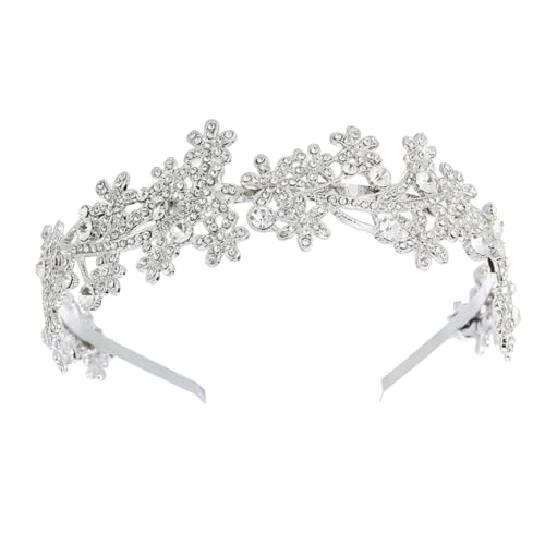 Veemoon Rhinestone Haarreif Vintage Blumen Haarschmuck Damen Charmantes Accessoire für Hochzeit Party Strand von Veemoon