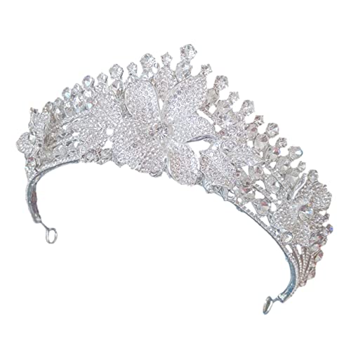 Veemoon Rhinestone Hochzeit Tiara Haaraccessoire für Braut Silbernes Zinklegierung Diadem mit Funkelnden Strasssteinen Eleganter Haarschmuck für Geburtstag Party und Festliche Anlässe von Veemoon