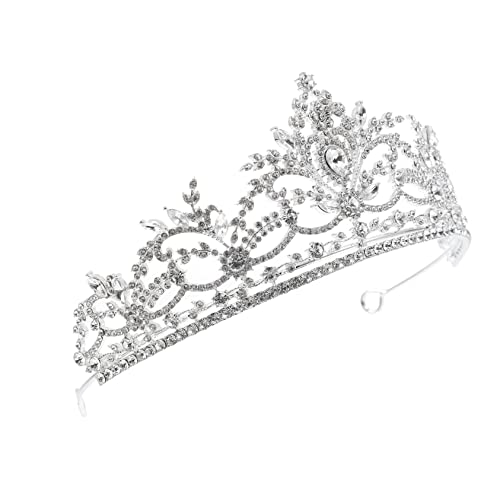 Veemoon Rhinestone Krone Braut Tiara Damen Hochzeit Headpiece Elegant Glänzend für Mädchen Festliche Anlässe Leicht und Langlebig Geschenkidee von Veemoon