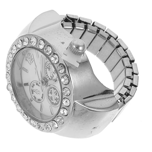 Veemoon Ringuhr Quarz Fingeruhr Mit Strass Elastisch Modische Ring Uhr Für Damen Und Herren Lässige Fingeruhr Für Besondere Anlässe Langlebig Und Stilvoll von Veemoon