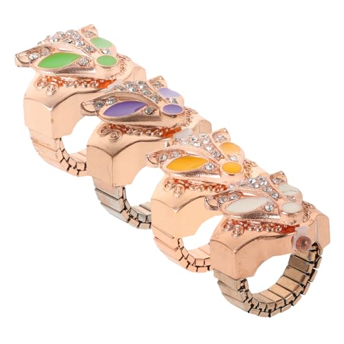 Veemoon Ringuhr für Damen Fingeruhr mit Diamantdekor Stilvolle Schmuckuhr Vielseitig Uhr für Alltag von Veemoon