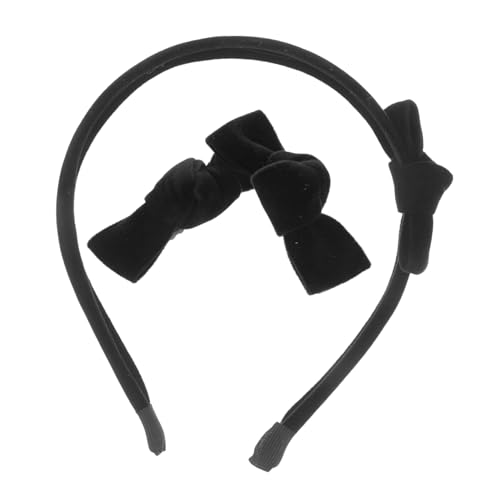Veemoon Samt Schleifen Haarband für Frauen Mädchen Weiche Cheerleading Headpiece Haaraccessoire Bequemer Haarschmuck für Alltag Party Spa Teiliges Schwarz Rot von Veemoon
