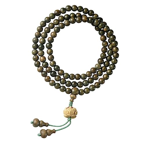 Veemoon Holz Gebetsperlen Armband Mit Perlen Aus Sandelholz Elastische Kordel Für Damen Und Herren Als Segensarmband Oder Perlenkette Tragbar von Veemoon
