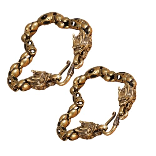 Veemoon 2stücke Drachenarmband Mit Sternzeichen Aus Messing in Antikbronze Vintage-design Mit Drachenkopfmotiv Für Verschiedene Handgelenkgrößen von Veemoon