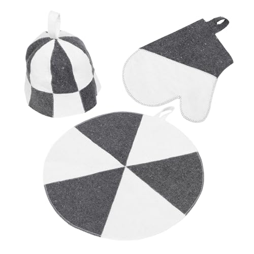 Veemoon Saunaset Mit Filzhut Handschuhen Und Matte Wasserabsorbierendes Isolierungsdesign Zum Schutz Vor Hitzeeinwirkung Für Damen Und Herren von Veemoon