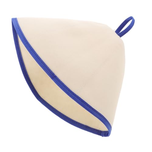 Veemoon Filzmütze Für Sauna Natürliche Wolle Weißer Kopf-schutz Dampfbad-kappe Form Waschbar Sauna-zubehör von Veemoon