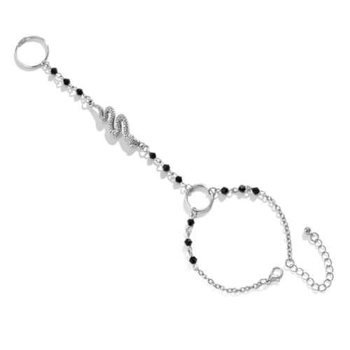 Veemoon Schlangenschmuck Armband Mit Ring Anhänger Handschmuck Aus Strapazierfähigem Legierungsmaterial Für Verschiedene Anlässe von Veemoon