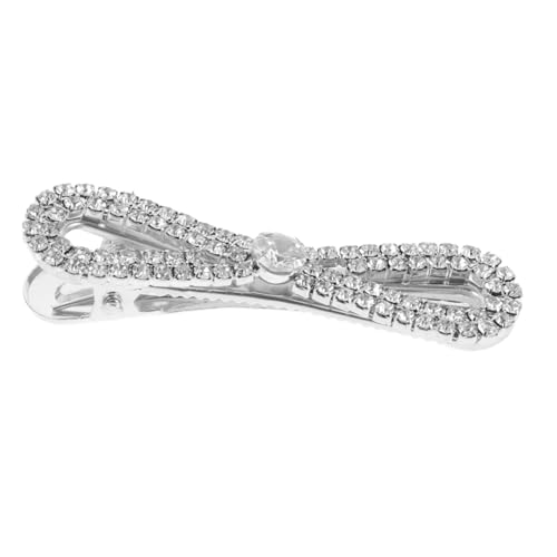 Veemoon Schleife Haarnadel Meerjungfrau Haarspangen Haarschleifen-Clips für Frauen Greifer abendkleid abendkleıd Damen Brautaccessoires Schuhclips mit Perlenschleife Diamant Silver von Veemoon