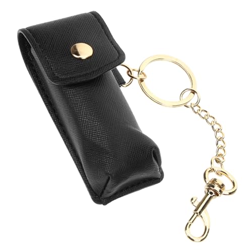 Veemoon Schlüsselanhänger Lippenstifthülle Transparent Schwarz Kompakter Lippenbalsam Halter Mode Lipstick Case zum Aufhängen an Tasche Leichter Tragbarer Lippenstift Organizer für Damen von Veemoon