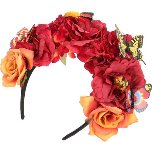 Veemoon Schmetterlings Fascinator Kopfbedeckung mit Realistischen Blumen für Teeparty und Kostümierte Anlässe Bohemian Stil für Halloween und Fotoshootings Veemoon Schmetterlings Fascinator Kopfbedeckung mit Realistischen Blumen für Teeparty und Kostümierte Anlässe Bohemian Stil für Halloween und Fotoshootings von Veemoon