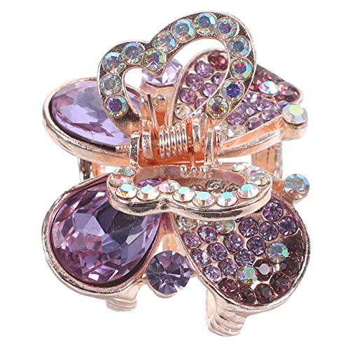 Veemoon Schmetterlings Haarspange mit Funkelnden Strasssteinen Mittelgroßer Stabiler Haar Klammerclip für Frauen Modisches Haar Accessoire für Alltag Make Up Sport und Festliche Anlässe von Veemoon