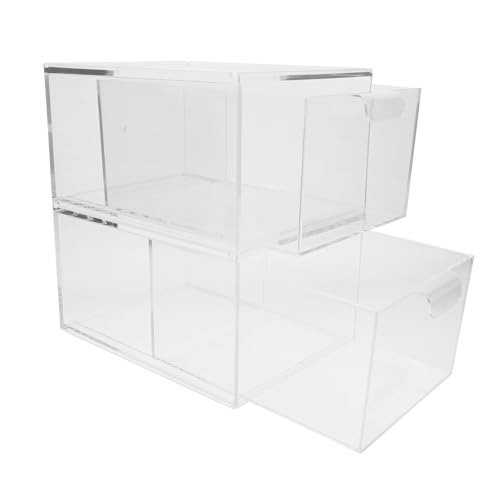 Veemoon Schminkaufbewahrungsbox Organizer Für Schreibtisch Transparente Aufbewahrungsboxen Für Kosmetikaufbewahrung Stapelbar Und Pflegeleicht von Veemoon