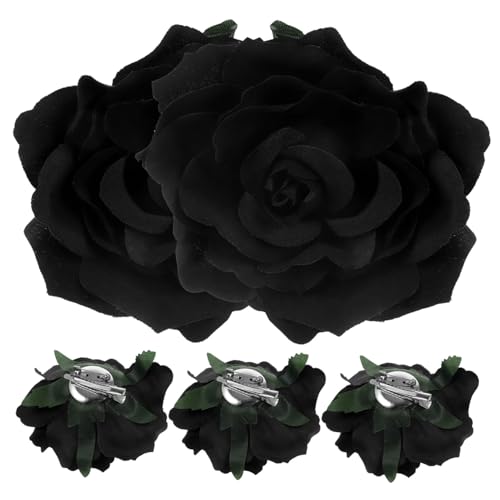 Veemoon 5stücke Teiliges Rosenbrosche Haarschmuck Für Bräute Elegante Künstliche Blume Als Corsage Oder Haarclip Für Hochzeiten Und Besondere Anlässe Schwarz von Veemoon