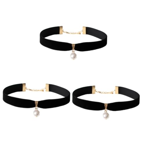 Veemoon Schwarze Samt Perlen Choker Halskette Für Damen - Hochzeiten - Partys Und Den Alltag Stilvoller Perlenschmuck Für von Veemoon