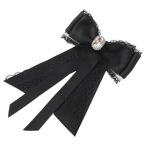 Veemoon Klassische Schwarze Spitzenbrosche Mit Schleife Und Strass Für Damen Elegante Anstecknadel Für Blusen Kleider Hüte Besondere Anlässe Geschenk Zur Feier Oder Geburtstag von Veemoon