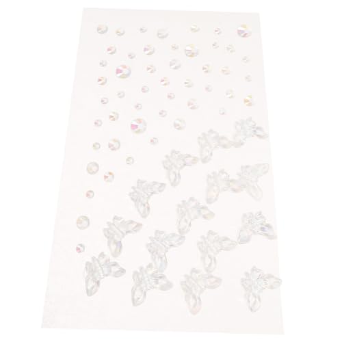 Veemoon Selbstklebende Gesicht Edelstein Aufkleber Schmetterling Tränen Design Vielseitige Glitzer Schmuck Sticker für Gesicht und Augen Langlebig und Einfach Anzubringen für Festivals und von Veemoon