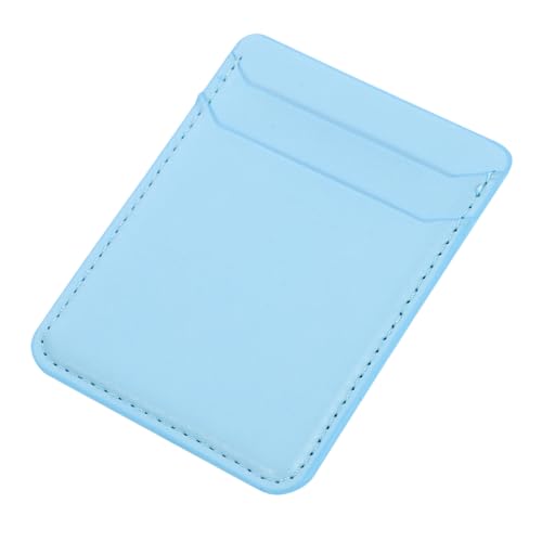 Veemoon Selbstklebender Doppellagiger Kartenhalter für Handyrückseite Blauer PU Kartenhalter mit Stabilem Aufbewahrungsfach für Kredit und Ausweise Flexibles Mobiles Portemonnaie von Veemoon