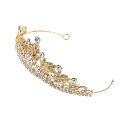 Veemoon Shiny Rhinestone Tiara Hochzeit Krone für Braut Mädchen Stilvolle Goldfarbene Haarschmuck Kopfbedeckung Festlich und Leicht für Hochzeit Party Feier von Veemoon