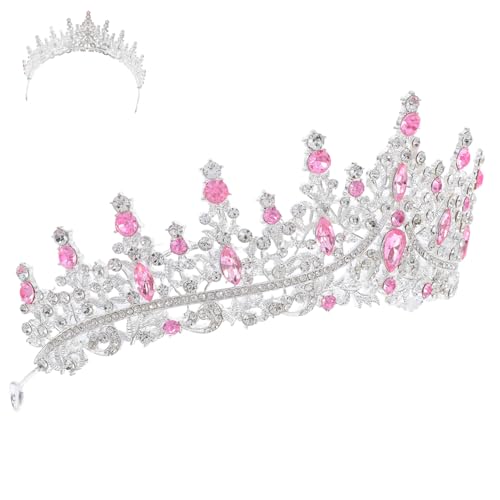 Veemoon Silber Pinke Strass Haarkrone mit Funkelnden Kristallen Stilvolle Tiara für Hochzeit Geburtstag Party Vielseitiges Kopfschmuck Accessoire Passend zu Braut und Abendkleidern Veemoon Silber Pinke Strass Haarkrone mit Funkelnden Kristallen Stilvolle Tiara für Hochzeit Geburtstag Party Vielseitiges Kopfschmuck Accessoire Passend zu Braut und Abendkleidern von Veemoon