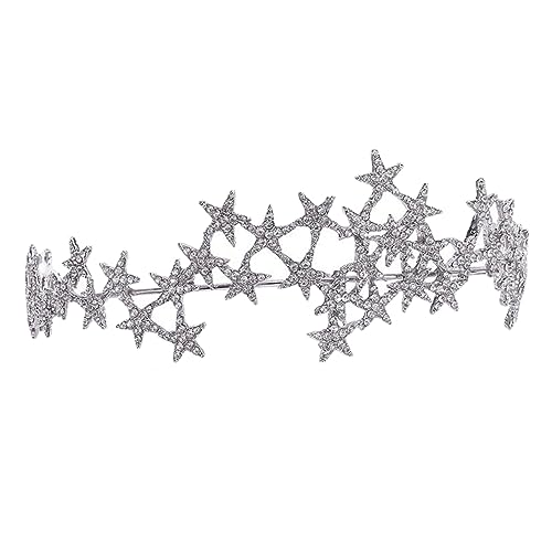 Veemoon Silberne Brautkrone mit Funkelndem Haarschmuck für Damen Wiederverwendbar Leicht Geeignet für Hochzeit Geburtstag Party und Festliche Anlässe von Veemoon