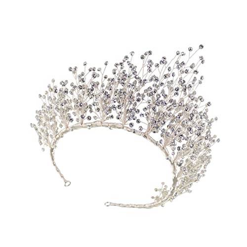 Veemoon Silberne Brautkrone mit Funkelnden Strasssteinen Eleganter Hochzeits Kopfschmuck Festliches Haarschmuck Accessoire für Braut und Damen Geeignet für Hochzeit Ball und Fotoshooting von Veemoon