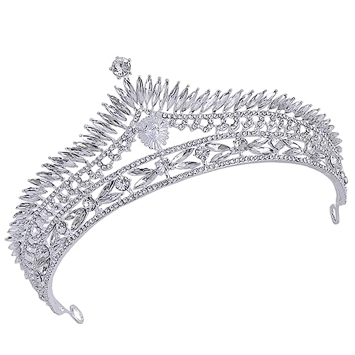 Veemoon Silberne Wasserdiamant Krone Brautschmuck mit Funkelnden Strasssteinen Leichtes Stirnband für Hochzeit Party Brautjungfern und Festliche Anlässe von Veemoon
