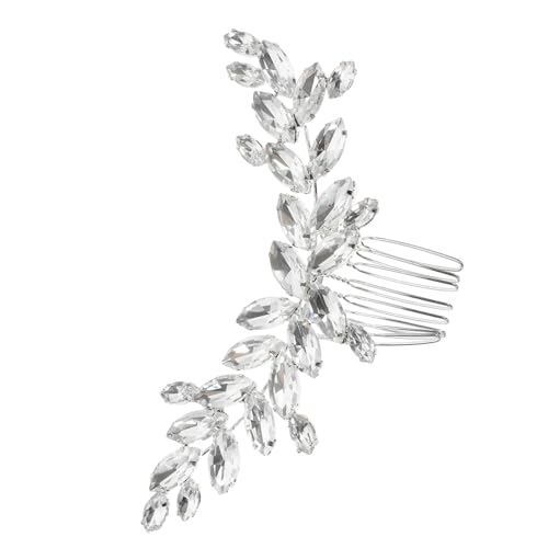 Veemoon Silberner Vintage Haarkamm mit Funkelnden Strasssteinen Handgefertigter Brautschmuck Dekorativer Haarkamm für Damen Stilvolles Hochzeitsaccessoire Komfortabel und Langlebig von Veemoon