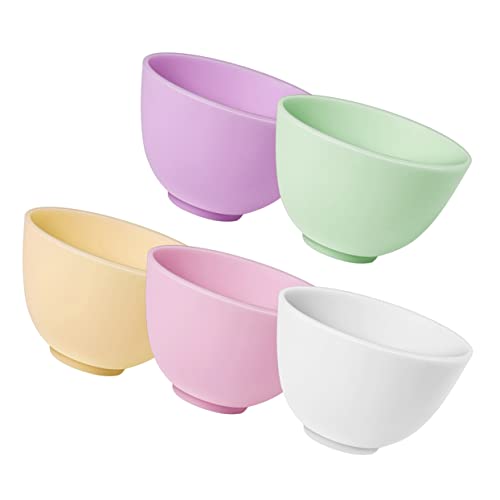 Veemoon Silikon Schüssel Set Für Kosmetik – 5-teiliges Rührschüssel Set - Ideal Für Gesichts Und Augenmasken Friseur Und Haarfärbeanwendungen Praktische Maskenschalen Für Frauen von Veemoon