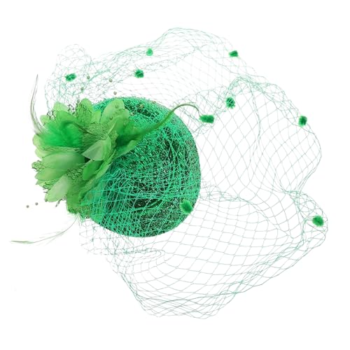 Veemoon Grüner St Patricks Day Hut Fascinator Mit Schleier Haarspange Für Mädchen Und Frau Festtagsaccessoire Kleid-oberteil-dekoration Clip-stirnband Für Party Und Weihnachten von Veemoon