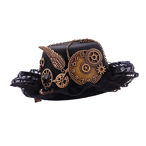 Veemoon Steampunk Kleiner Hut Haarnadel Kunststoff Leicht Langlebig Retro Vintage Party Zubehör Damen Karneval Bühnenoutfit Veemoon Steampunk Kleiner Hut Haarnadel Kunststoff Leicht Langlebig Retro Vintage Party Zubehör Damen Karneval Bühnenoutfit von Veemoon