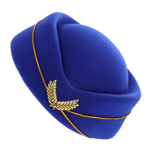 Veemoon Flugbegleitermütze Für Damen Aus Kunstwolle Stewardess-kappe Uniform Flugzeug-stewardess-kappe Authentische Airline-uniformen Für Cosplay-kostümzubehör von Veemoon