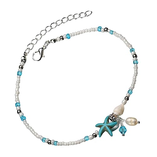Veemoon Strand-fußkettchen Mit Perlen Und Muschel Verstellbar Für Damen Fußkettchen Leicht Tragbar Für Sommer-strandpartys Und Festivals von Veemoon