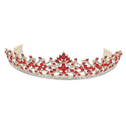 Veemoon Strass Braut Tiara Haarschmuck Barockstil Leichter Stabiler Eleganter Haarschmuck für Damen und Mädchen für Hochzeit Geburtstag Party und Festliche Anlässe von Veemoon