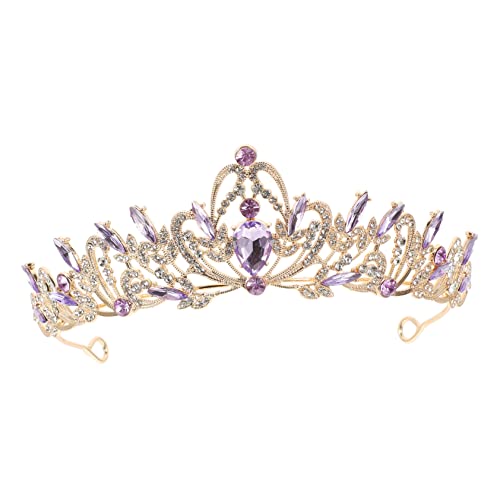 Veemoon Strass-Krone Prinzessin Hochzeit Party Kopfschmuck mit Retro-Krone Braut- Gold mädchen stirnbänder brauthaar dekore Tiara für Frauen Tiara für Braut Strasssteine von Veemoon