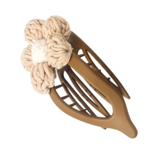 Veemoon Strick Krochet Blumen Haarspange Flauschiger Haargummi Halbe Dutt Haarspangen Frisuren Zubehör für und Mädchen von Veemoon