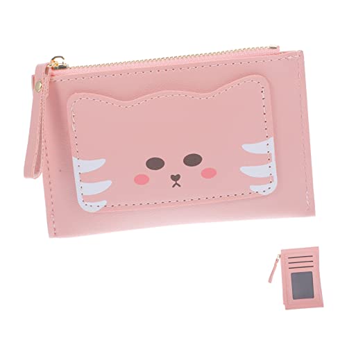 Veemoon Süßes Katzenportemonnaie PU Kleines Kartenetui mit Mehreren Fächern Praktische Geldbörse für Damen Leicht Handlich für zu Valentinstag von Veemoon