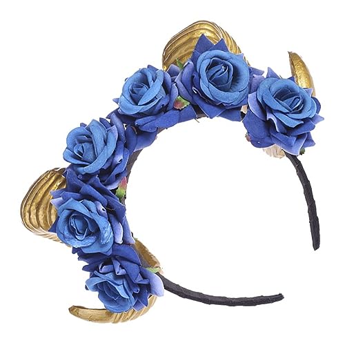 Veemoon Süßes Stirnband Aus Simuliertem Horn Für Halloween-Fotos - Ideal Für Frauen Perfekt Als Teufel Accessoire Oder Für Den Tag Der Toten Schafshorn Design Mit Samtblume Vielseitig von Veemoon