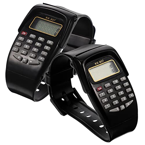 Veemoon 2stücke Junge Mädchen Armbanduhr Mit Taschenrechner Funktion Digitaluhr Für Junge Mädchen Rechenuhr Am Handgelenk Geburtstagsgeschenk von Veemoon