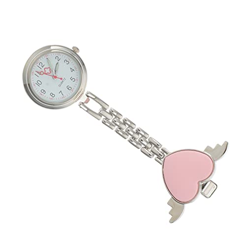 Veemoon Krankenschwesteruhr Mit Herz Design Leuchtende Taschenuhr Aus Legierung Medizinische Uhr Für Pflegepersonal Tragbare Ansteckuhr Für Damen Für Täglichen Einsatz von Veemoon