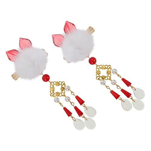 Veemoon Tassel Cat Ear Haarklammern Chinesischer Haarschmuck mit Quaste Orientalischer Stil Haarnadeln für Damen Hanfu Zubehör Dekoration für Traditionelles Kostüm von Veemoon