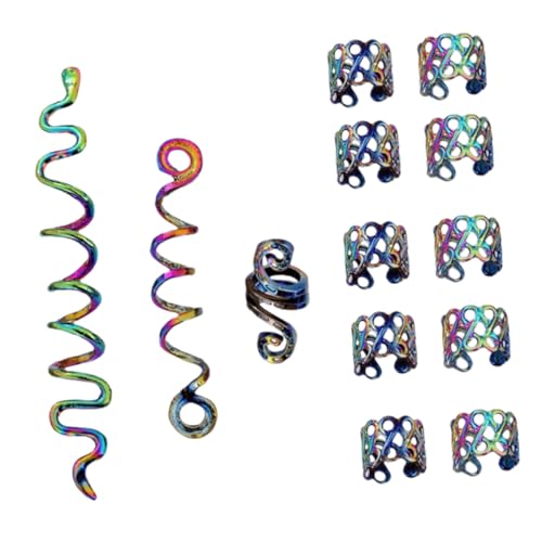 Veemoon Teiliges Haarringe aus Metall Stabile Spiral Haarschmuck Ringe für Zöpfe und Dreadlocks Vintage Stil Sichere Glatte Oberfläche Wiederverwendbare Braiding Accessories für Frauen von Veemoon