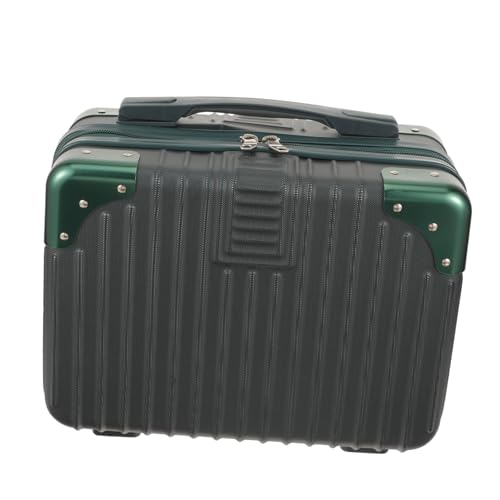 Veemoon Tragbarer Kosmetikkoffer mit Hartschale Kompakt und Leicht für Damen zur Sicheren Aufbewahrung von Make Up und Toilettenartikeln Reisen Design in Weiß Grün von Veemoon